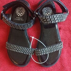 Vince Camuto Shiny Black Sandals